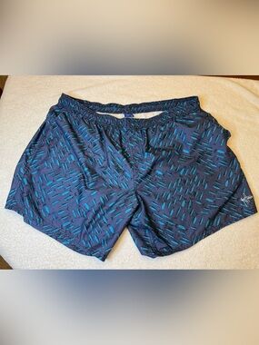 Guy Harvey Fishtrix Swim Trunks Men XXL Navy Blue Teal Baitfish Volley Shorts